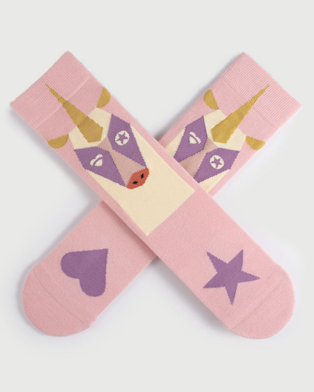 SEMIBOLD MAGIC UNICORN ATHLEISURE CREW SOCKS SR23010603MU PINK ONE SIZE