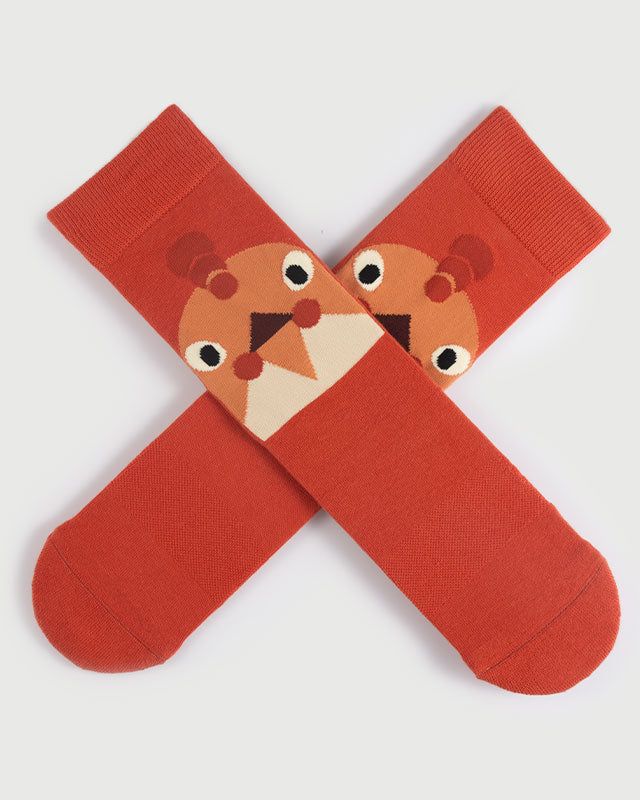 SEMIBOLD ROSE ROOSTER ATHLEISURE CREW SOCKS SR23010903RR ORANGE ONE SIZE